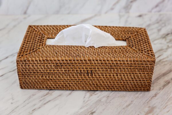 Tissue Box Rattan Fine Weave - Image 3