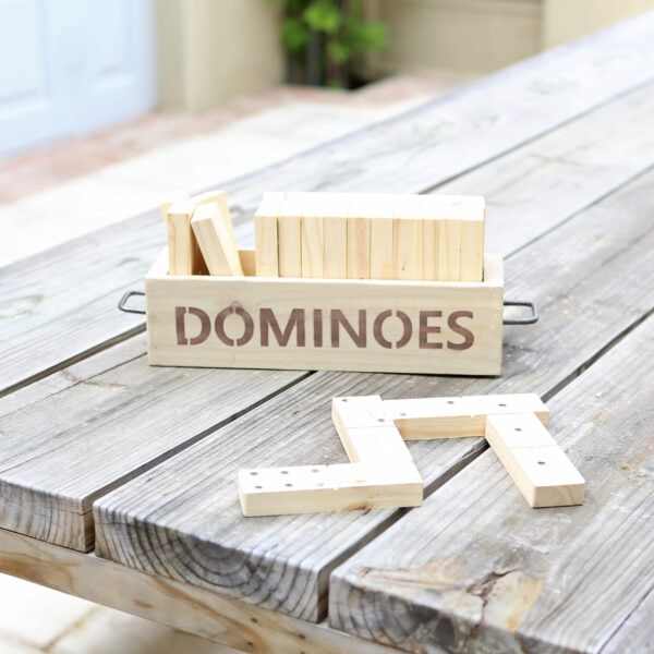 wooden dominoes game set