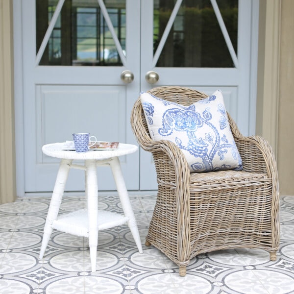 rattan chair and table