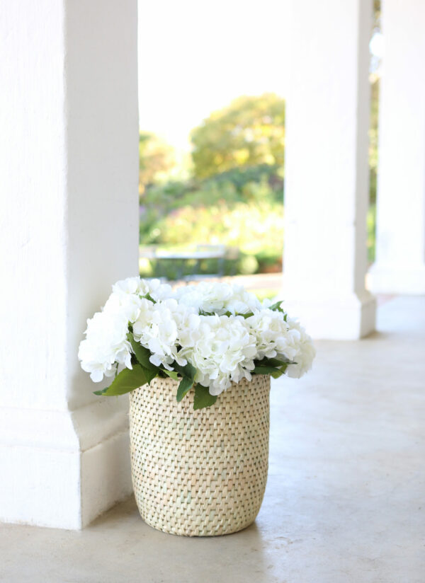 hydrangea in a basket