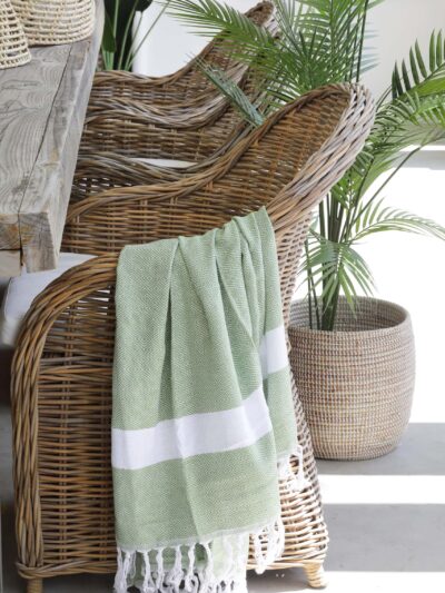 towel draped over chair