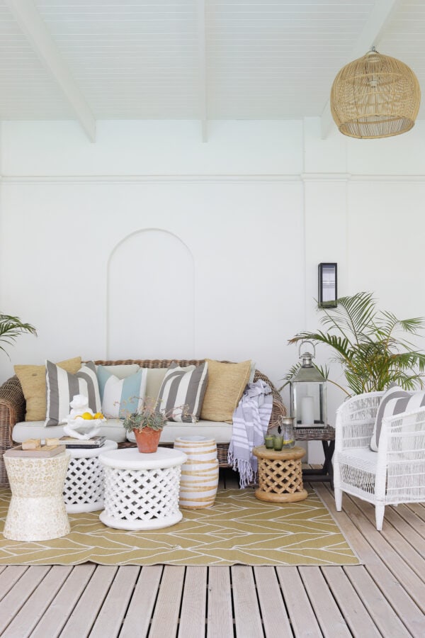 patio seating with stools and tables