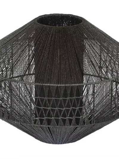 Jute Pendant Gem shaped light in black