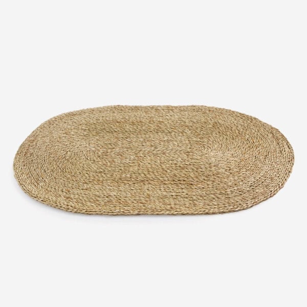 Oval Plaited Rush Mat