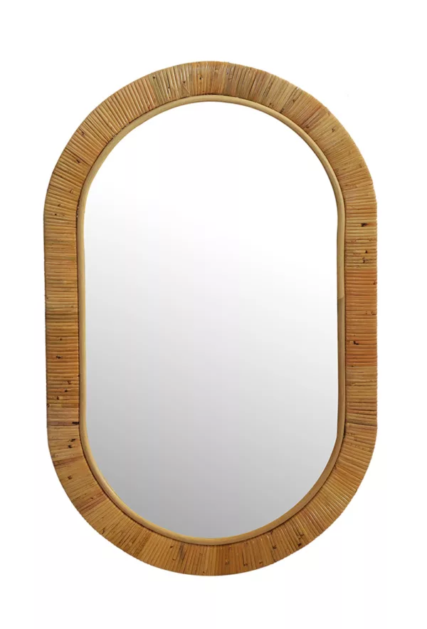 Rattan Mirror Oval Villa Lifestyle
