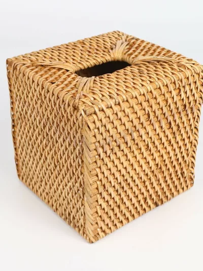 Tissue box rattan Square