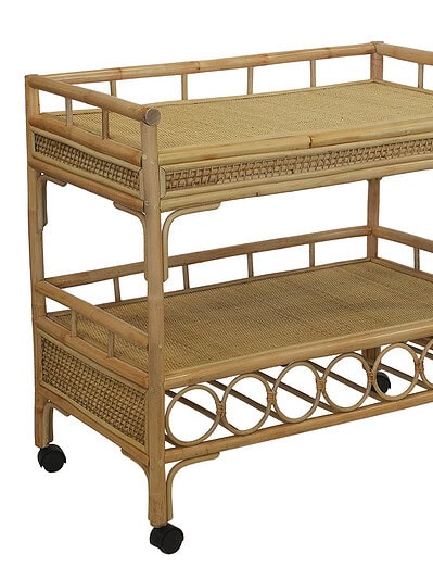 Rattan drinks Trolley Natural