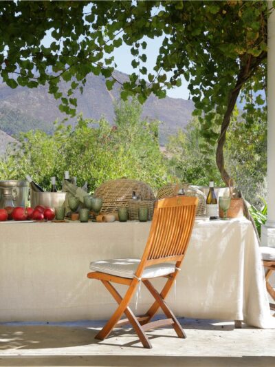a table with villa lifestyle products