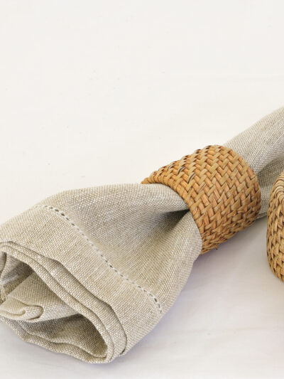 Rattan Serviette Rings Set