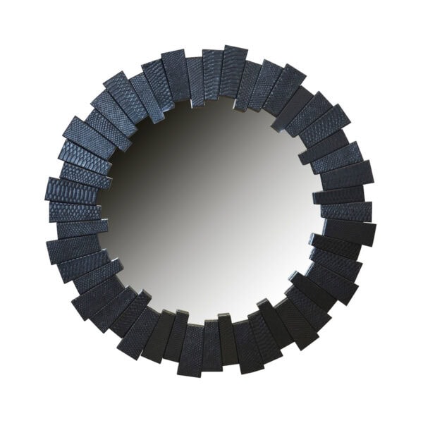 Mirror Shagreen Black Round