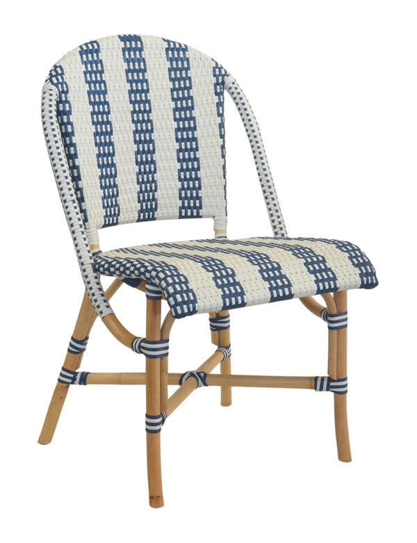 Bistro Dining chair in blue and white