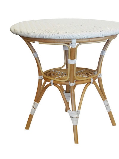 Bistro Table White and Natural