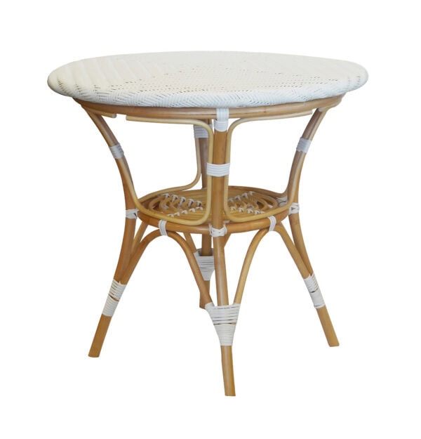 Bistro Table White and Natural