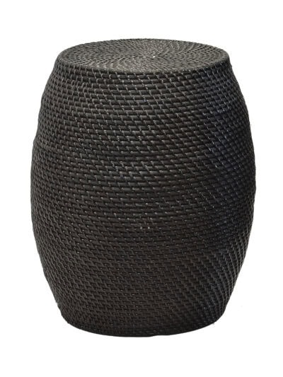 Black Rattan Side Table