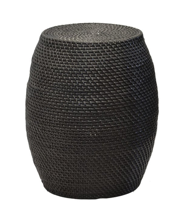 Black Rattan Side Table