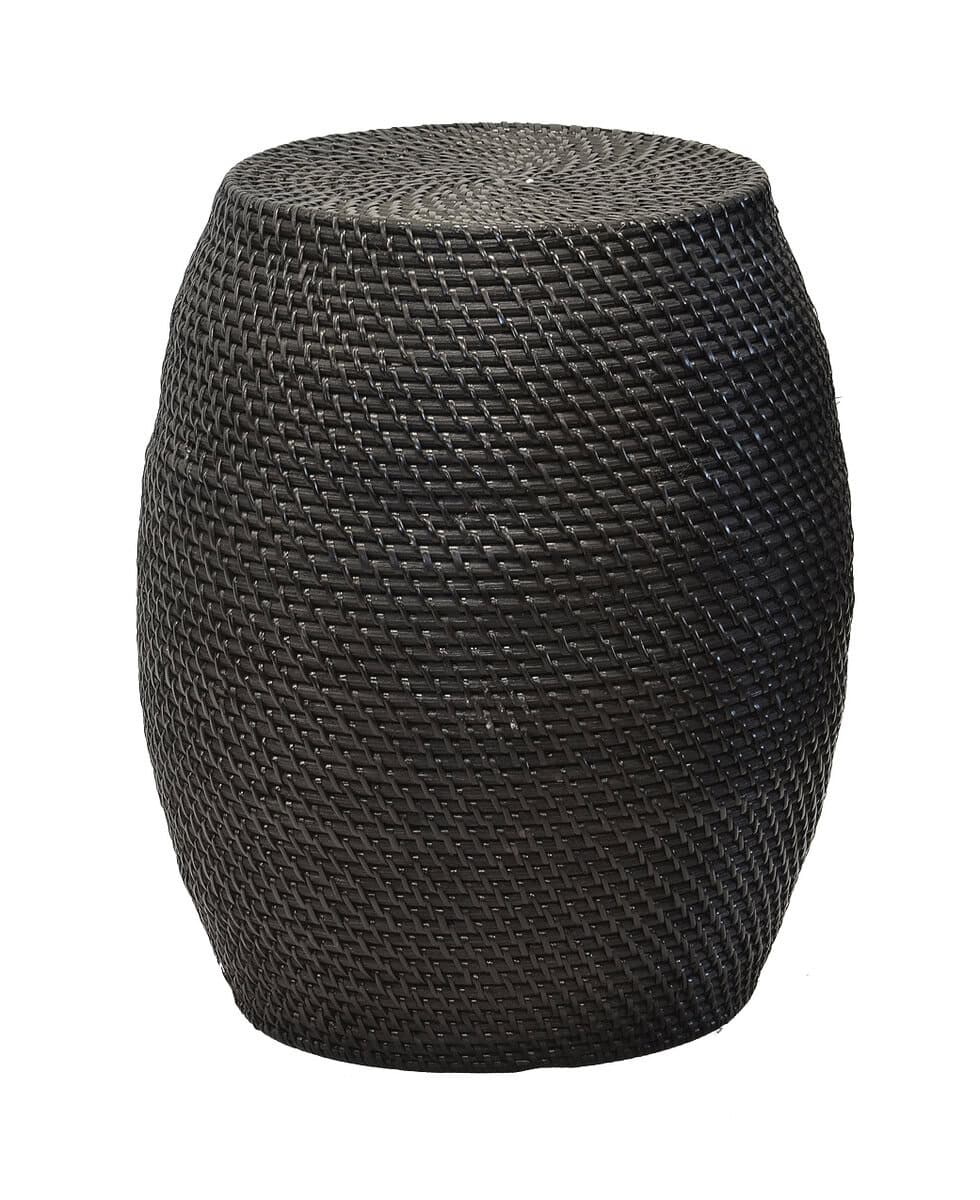 Black Rattan Side Table