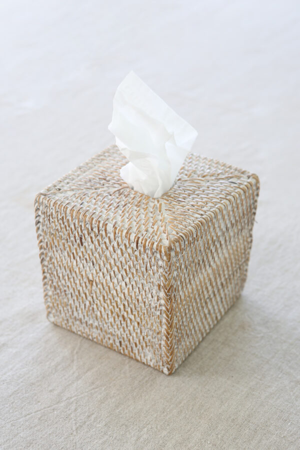 Tissue Box Square Whitewashed - Image 2