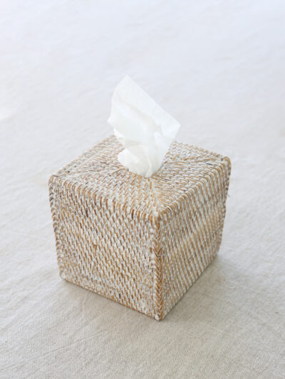 Tissue Box Square Whitewashed