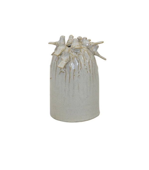 Ceramic Votive with Birds