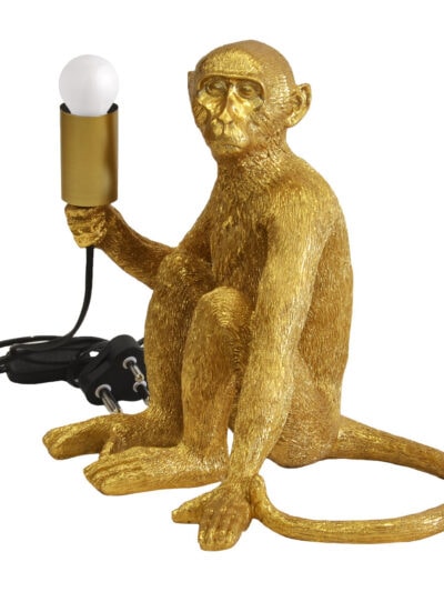 Seated Gold Monkey Lamp