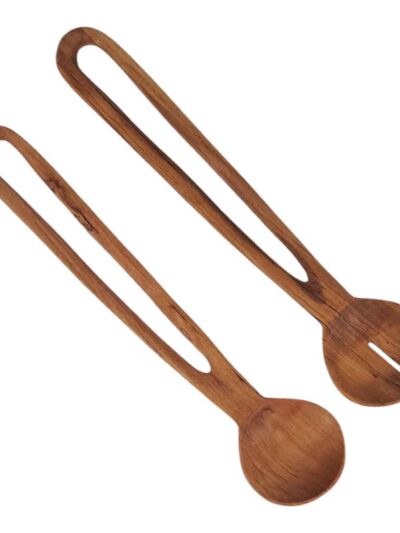 Wooden Salad Servers - Safety Pin Design