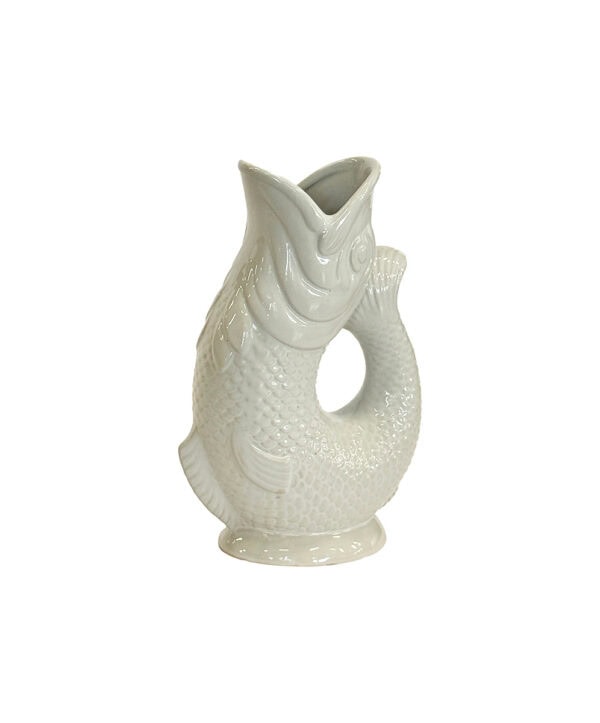 Ceramic Koi Fish Jug White