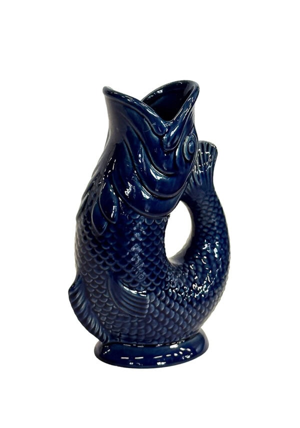 Ceramic Koi Fish Jug Blue