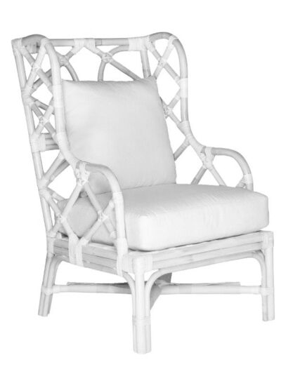 Capri White Cane Armchair