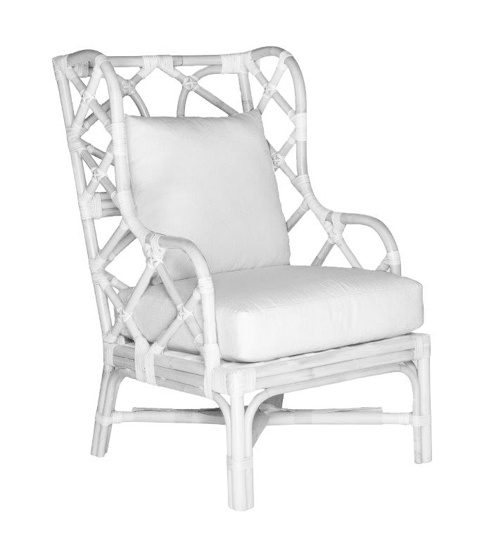 Capri White Cane Armchair